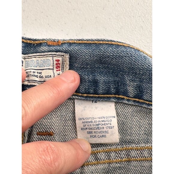 Old Navy Womens Blue Denim Jean Carpenter Mini Skirt Size 12 Western Festival - Picture 6 of 9